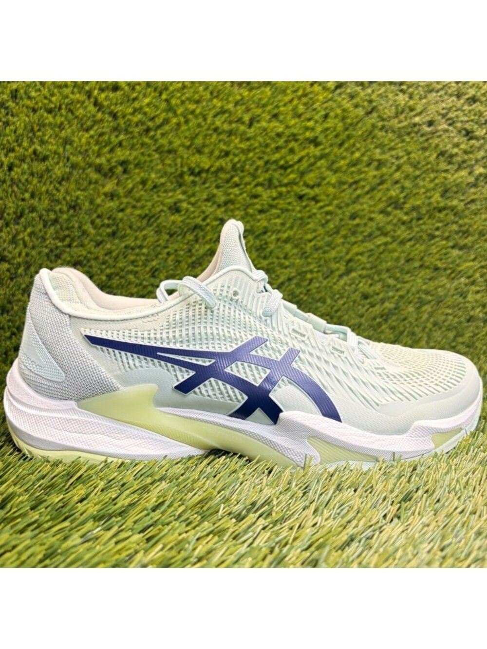 Asics Court FF 3 Womens Size 9 Green Blue White Athletic Tennis Shoes Sneakers